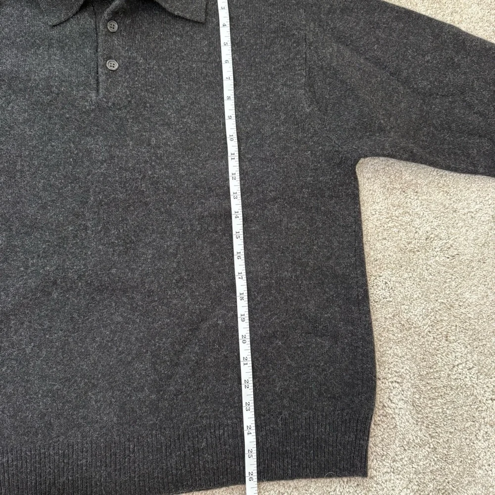 J.Crew Lambswool Henley Sweater Men's Large Gray Heather Classic Preppy Academia
